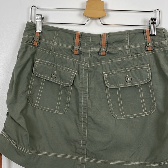 Fashion Bug Skorts Womens 8 Drawstring Sides 4 Pockets Khaki Green Skirt shorts - Picture 7 of 9